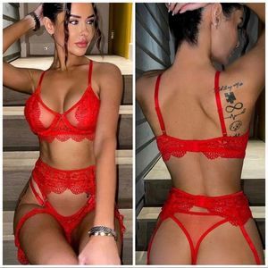 ❤️ Lingerie NEW floral lace underwire garter lingerie set